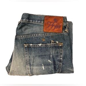 Prps Jeans Selvedge Denim Distressed Rainbow Button Fly Made In Japan Size 36